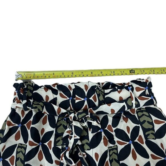 Zara Womens Shorts M Multicolor Floral High Rise Belted Paperbag 8662/160 NWT - Picture 9 of 13